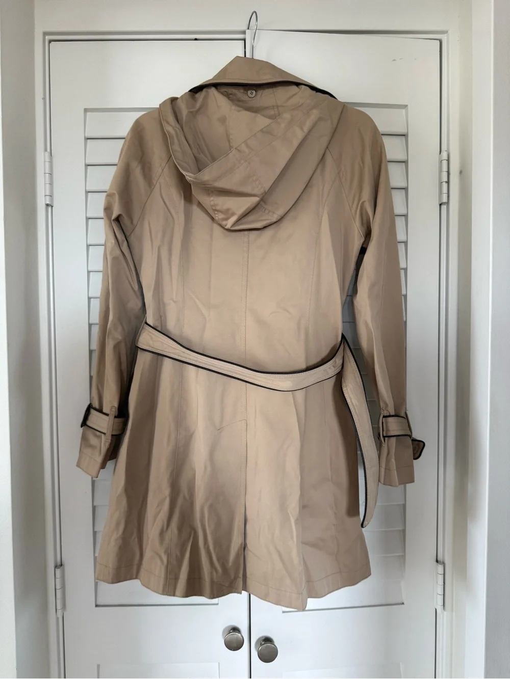 Michael Kors Beige Trench Coat with Belt and removable hood- Women's Jacket
